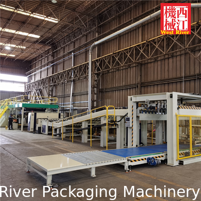 2Ply Single Face Cardboard Sheeter -  Cut-off Down Stacker 1.3meter Stacking Height Efficient