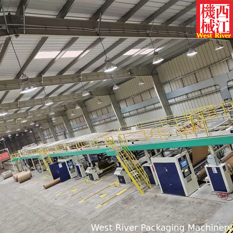 WEST RIVER Backhoff Cruise Control System 3Ply Corrugated Cardboard Carton Production Line