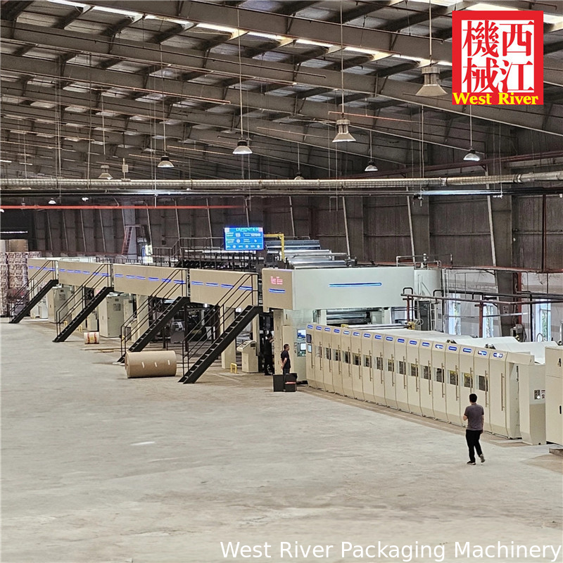 7Ply Fully Automatic Corrugated Cardboard Production Line with Newest System 100-350m/min AAA flutes